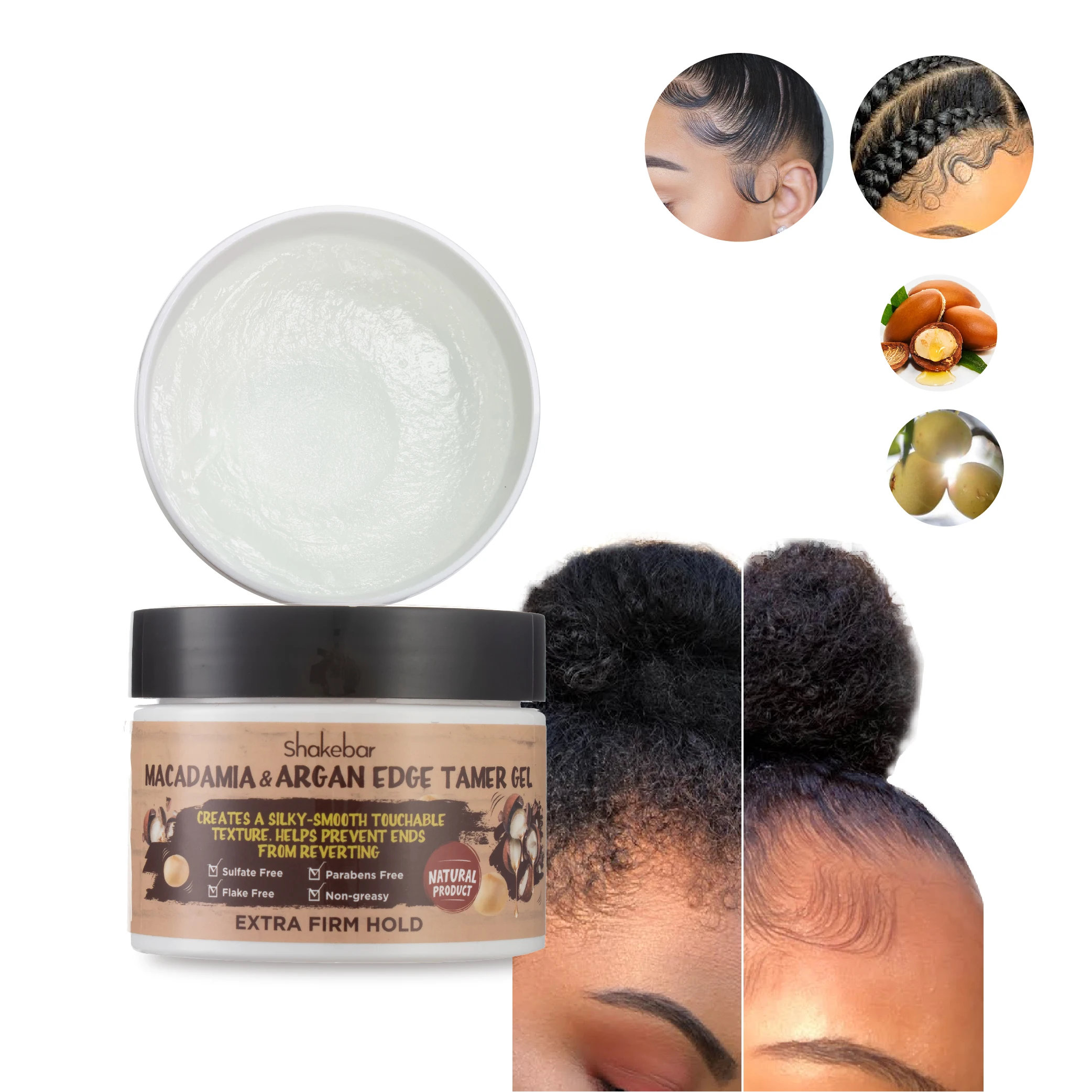 Shakebar hot selling hair gel for braiding curly hair gel wholesale for african