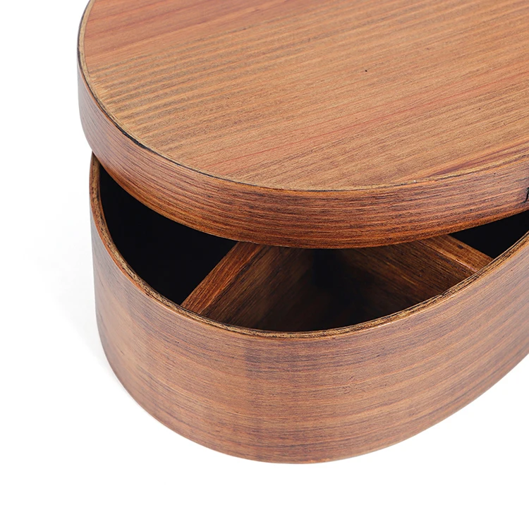 Low Price Sale Solid Wood Jujube Wooden Lunch Box With 3 Compartment