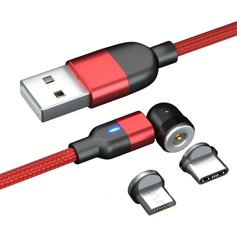  540 degree rotating 2A fast magnetico charger 3 in 1 magnetic charging data cable For