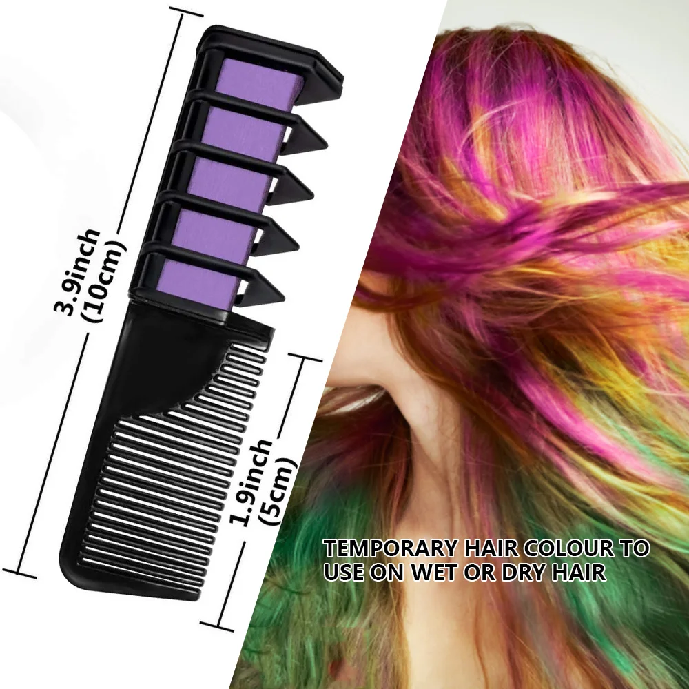 Birthday Party Cosplay Hair Color Dye Washable  DIY 12 colors Hair Chalk Comb temporary hair color dye for girls