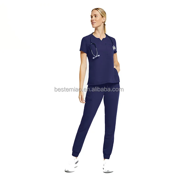 Custom Women Nursing Shirt Doctor Beautician Hospital Stretchy Nurse Medical Scrubs Uniform Suit