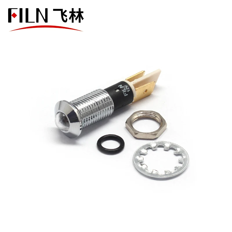 Hot sale wenzhou FILN  Metal 10mm led panel mount indicator lights signal lamp