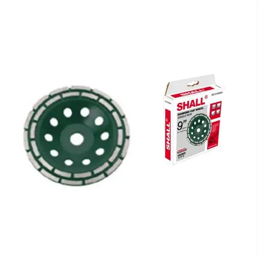 9-Inch Diamond Cup Grinding Wheel, Double Row Diamond Grinder Disc for Concrete, Granite, Stone, Marble Polishing and Cleaning