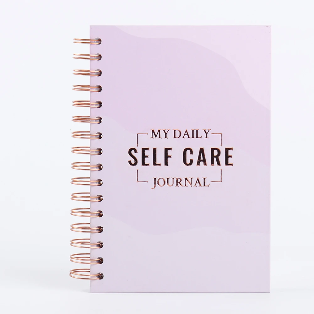sprial self care journal custom Hardcover Printing Woman Self Care Planner Undated Daily Self Love Affirmation Journal notebook