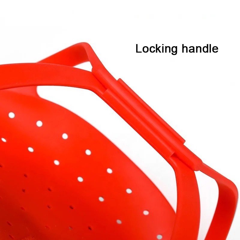 Eco-friendly Food Grade Collapsible Foldable silicone food Vegetable Seafood Cooking Steamer Basket