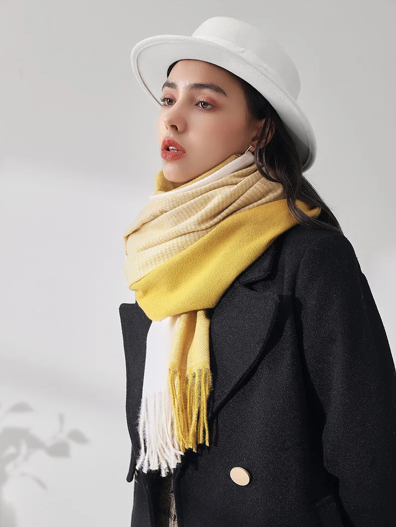 Solid Color Plum Embroidered Warm Soft Pashmina Fringed Scarves Shawl Wrap For Women