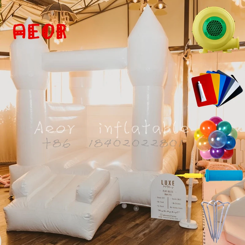 Tie-dyed Bounce House Pastel line Jumping Bouncy House Rainbow Inflatable Bouncer