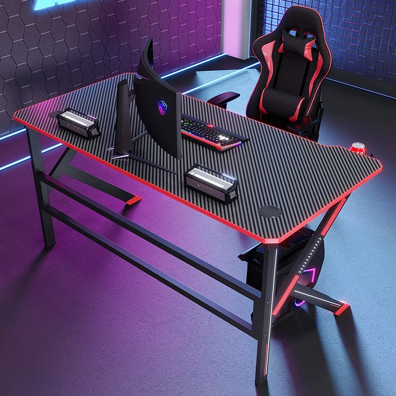 Yz Wholesale Hot Selling  Top Black Pink  L-shaped Gaming Grande Table Furniture Computer Game Desk Racing 70cm