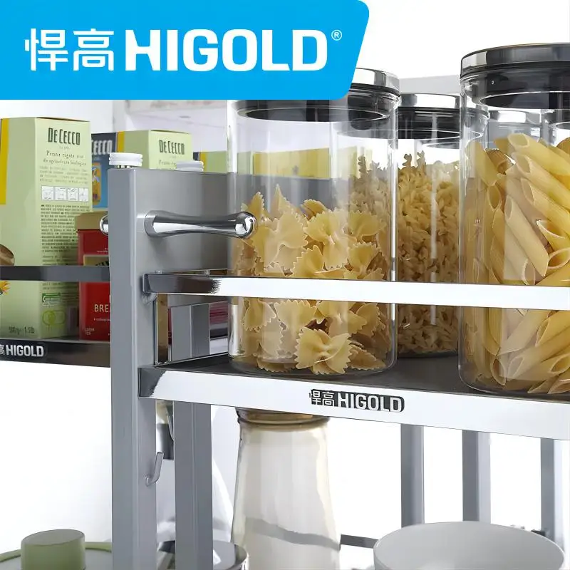 Корзина из железа HIGOLD с мягким закрытием кухонный шкаф для хранения аксессуары волшебный угол выдвижная корзина кухни