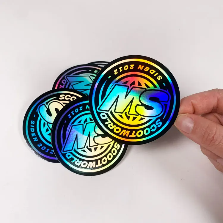 Custom Make Waterproof laser Holographic Sticker kiss cut Security Custom Hologram Sticker Label
