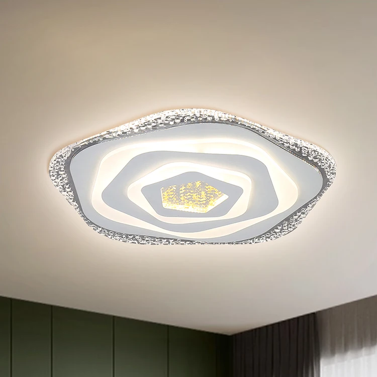 Decorative Indoor Lighting Iron Acrylic LIving Room Bedroom White Surface Mounted LED Ceiling Light
