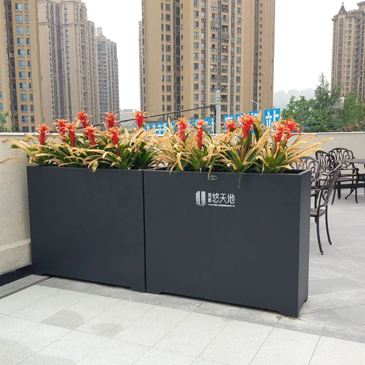 Indoor Outdoor Street Metal Steel Airport Shopping Center Flower Box Planting Box Flower Pot