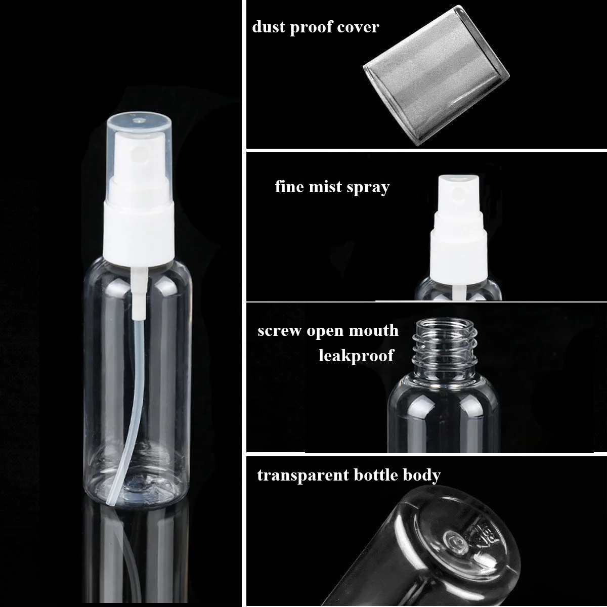 empty PET perfume vial 5ml 10ml 15ml 20ml 30ml 50ml 60ml mini travel plastic breath spray bottle