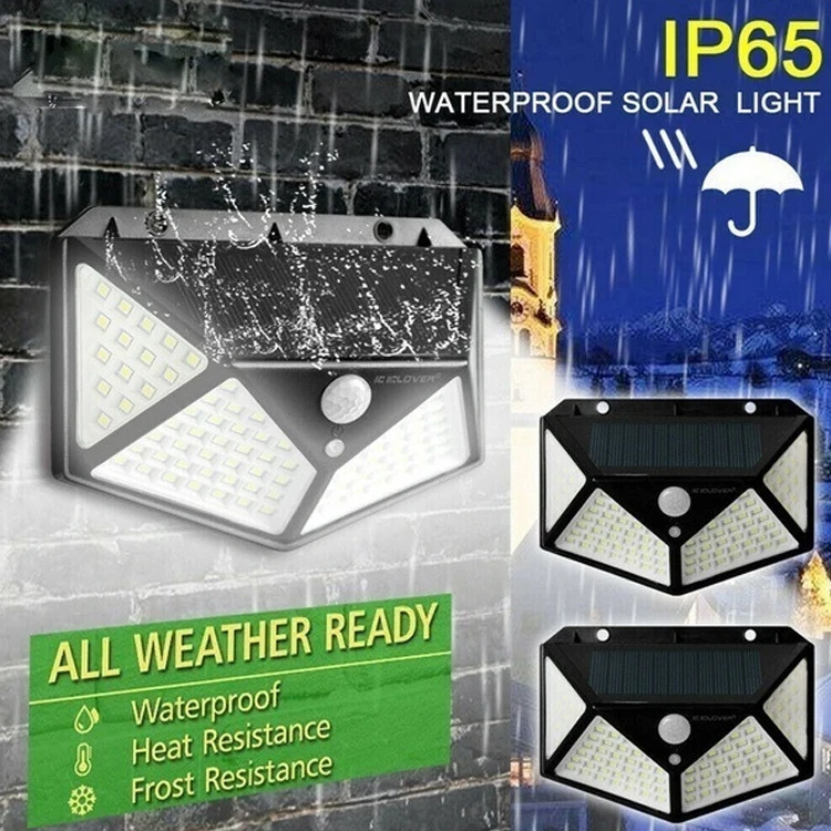 IP65 Waterproof Solar Motion Sensor Outdoor Fence Lights with 3 Lighting Modes Solar Powered Outdoor Lights for House