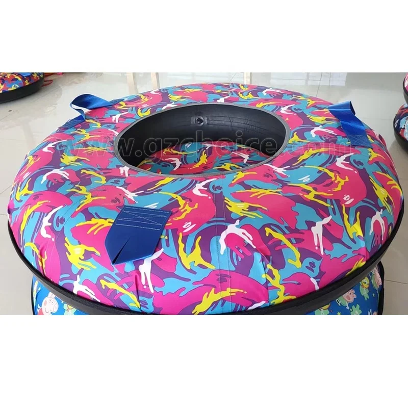 Good Quality Heavy Duty Inflatable Snow Tube With Rubber For Kid And Adult Winter Sport