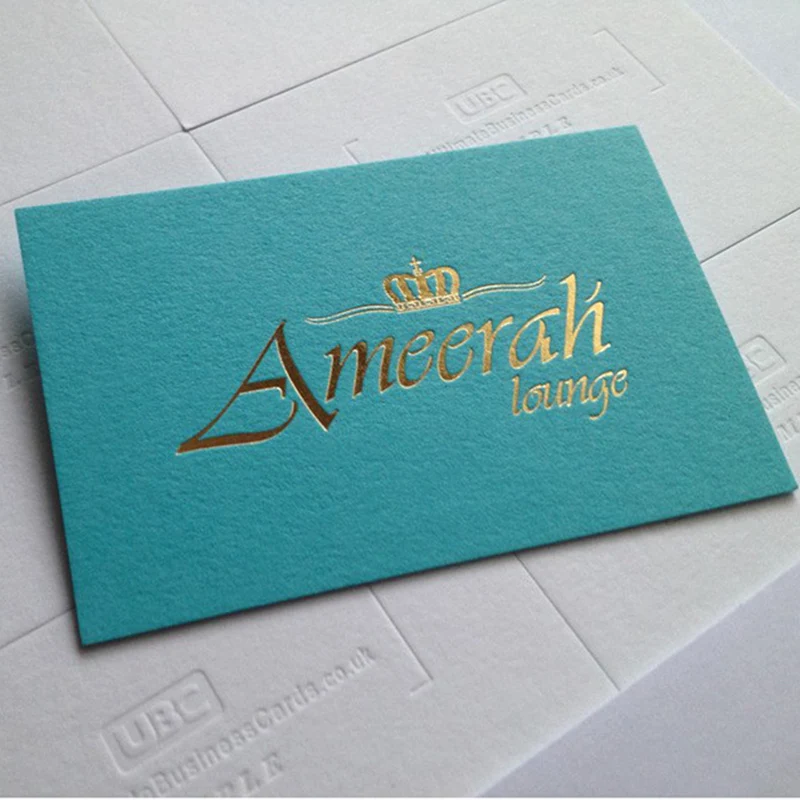 Luxury Business Card grey black cardboard Metal Business Thank You Card Gold Foil Embossed Custom Business Cards