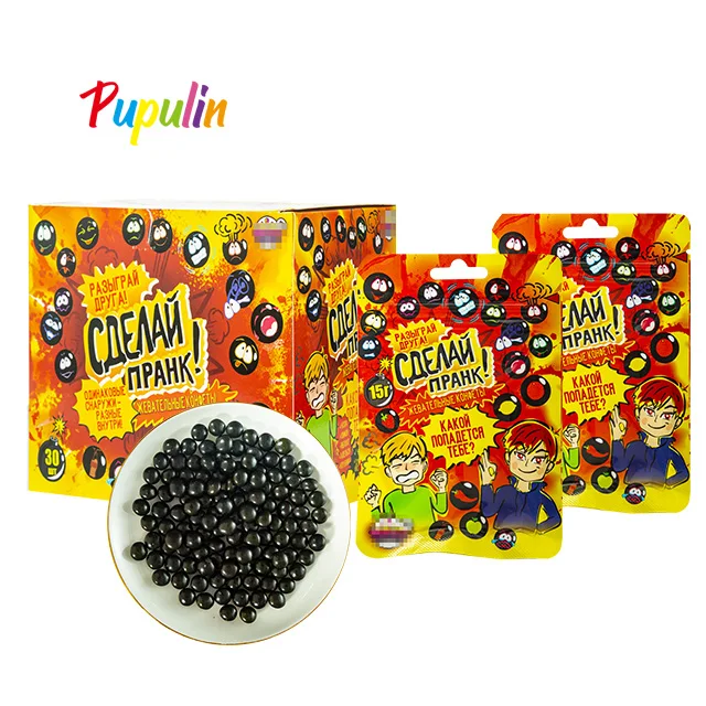 Wholesale Strange Spicy Sour Chewy Candy Game Candy Prank Black Challenge Fruit Flavored Chewy Candy