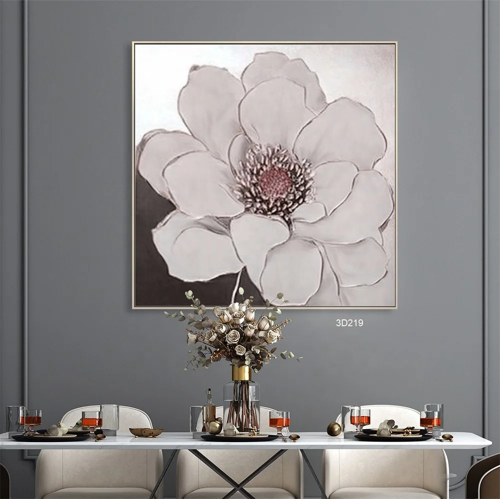 Beautiful nature flower 3D handmade oil painting on canvas with frame wall art for home decor wall decor