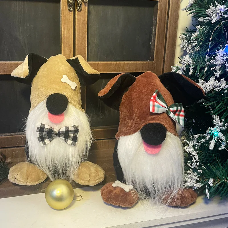 2025 Top Selling New Christmas Pet Dolls Dailyn Decorations Rudolf Christmas Sitting Posture Goblins Faceless Gnome Santa Doll