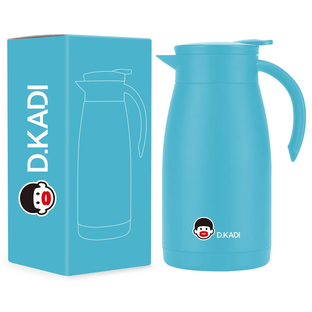 1L Dual Wall Insulated Beverage Dispenser Thermal Coffee Carafe, Stainless Steel Thermal Insulated Water Tea Pot for Keeping Hot
