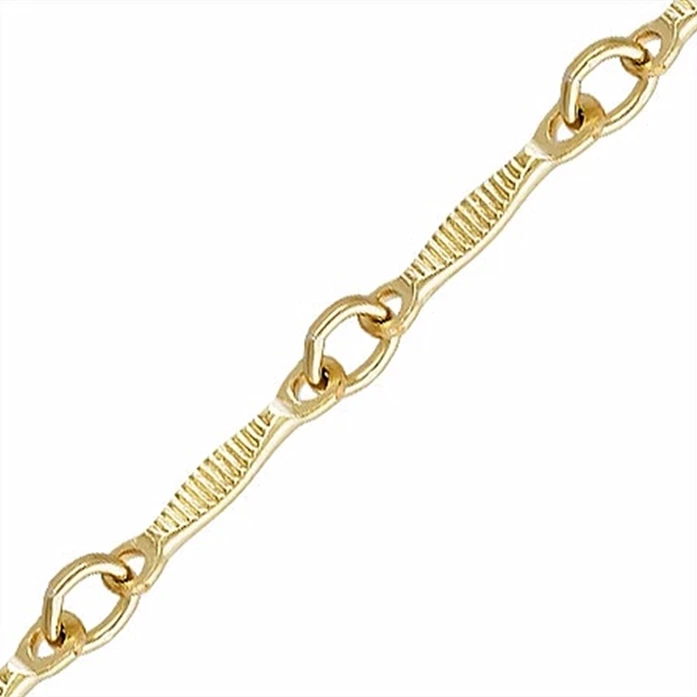 Permanet 1.8mm Patterned Dapped Bar Chain Bulk by Foot for 14K Gold Filled Jewelry