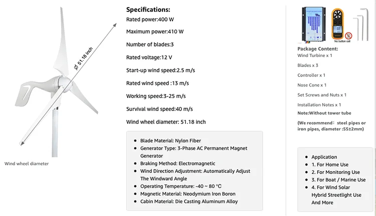 Wholesale Selling 12v 24v 48V 2kw 3kw wind turbine generator including controller IP65 small weedy wind turbine system for home