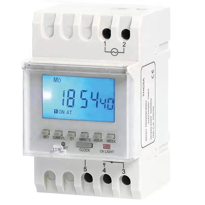 THC8A-1C 16amp 240V time control switch micro computer timing control switch din-rail mounted timer switch