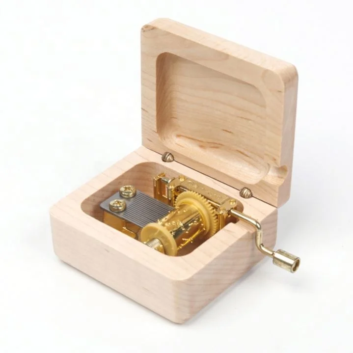 Carved Logo Wooden Music Box with Custom Song