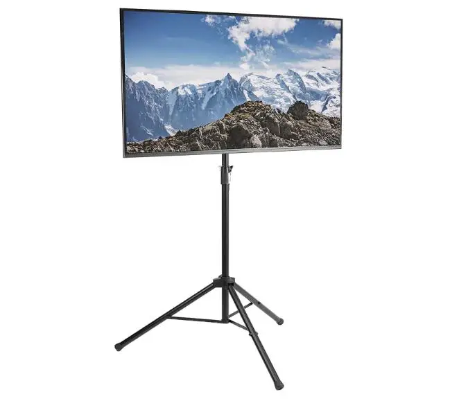 Black Tripod 32 to 55 inch LCD LED Flat Screen TV Display Floor Stand Portable Height Adjustable Mount
