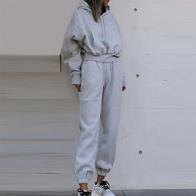 2021 высокое качество дамы с длинным рукавом Хлопок Плюс Размер Толстовка спортивный костюм на заказ женские джоггеры Костюмы Набор