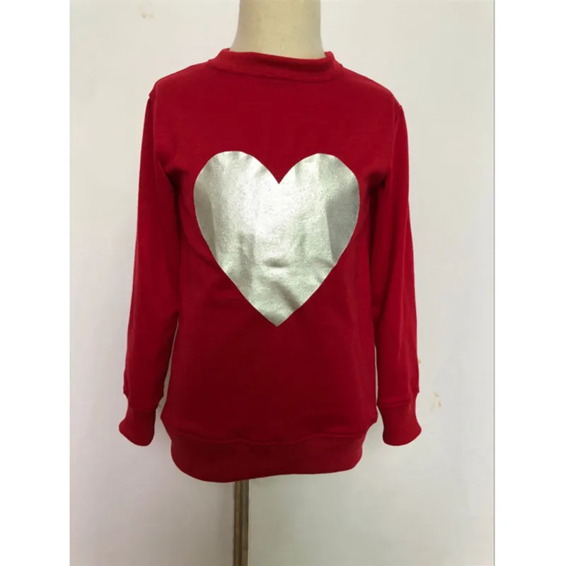 
Mommy And Me Outfits Spring And Autumn Cotton Family Matching Clothing Long Sleeve Red Heart Tops 