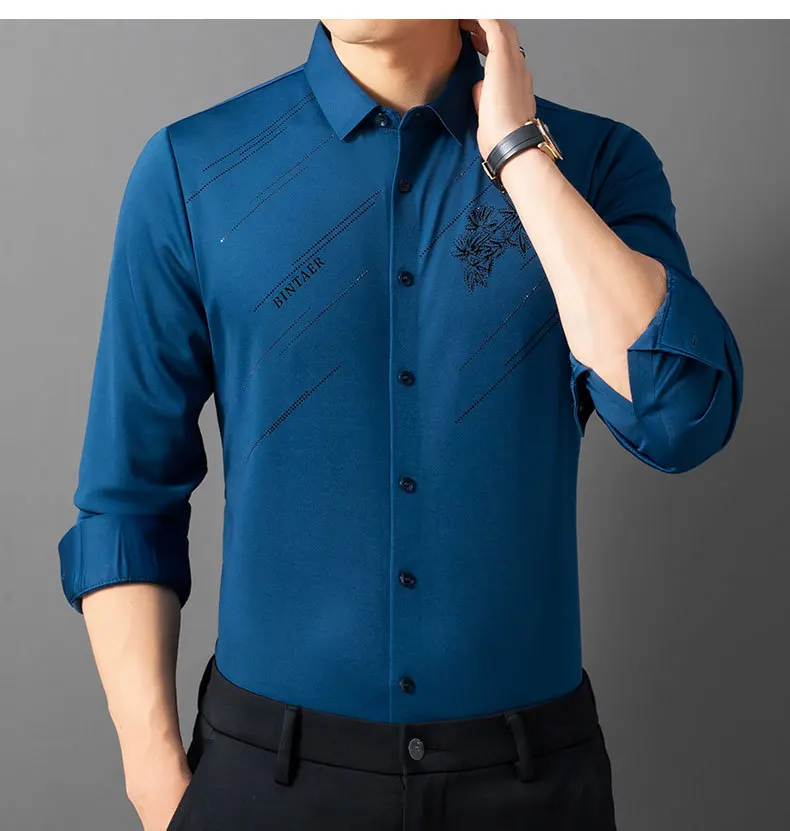 Liu Ming Hot Selling Wholesale 2024 New Products Men Casual Autumn Winter Clothes Elegant Office Business Thick Shirts