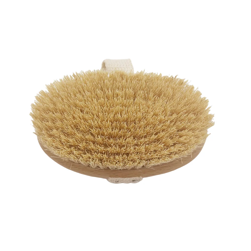 Premium Beech Wooden Body Brush with Natural Stiff Sisal Bristles for Remove Dead Skin,Cellulite Treatment