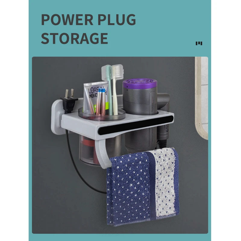 Новое поступление для ванной комнаты/ЭТАЖЕРКА ДЛЯ Высокое качество Пластиковые настенные аксессуары для ванной комнаты зубная щётка полотенца фен для волос держатель для ванной комнаты Стеллаж для выставки товаров