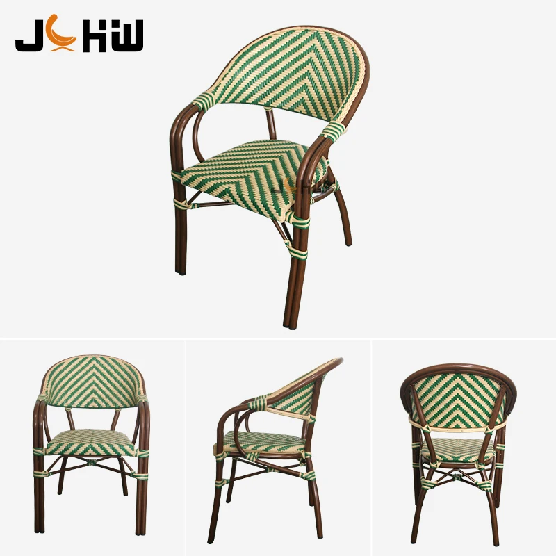 Hot Sales French Stacked Rattan Chairs Outdoor Garden Bistro Restaurant Dining Chair Manufacturer