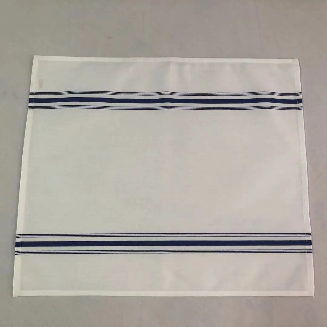 Салфетки из полиэстера MJS spun для бистро в полоску с темно-синими полосками
