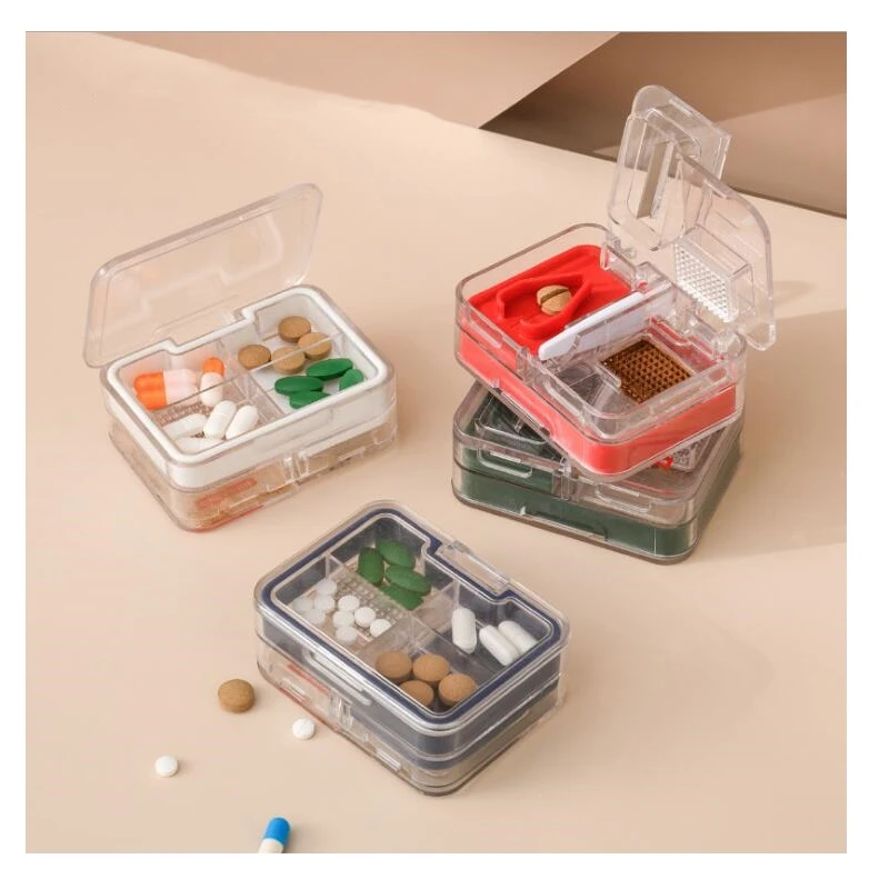 Multifunctional Tablet Grinder Powder Pill Cutter Pills Medicine Crusher Grinder Splitter Tablet Divider Cutter Storage H1119