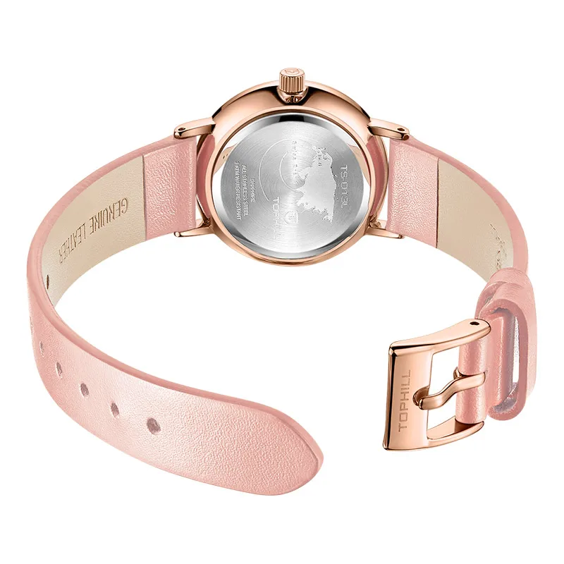 Elegant Slim Women Genuine Leather Strap Wrist Watch Lady Fancy Quartz Watches