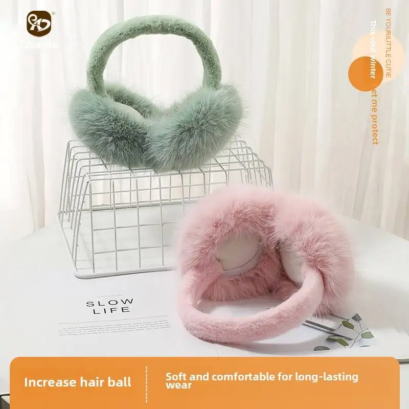 Girls Furry Soft Winter Outdoors Warm Fur Plush Foldable Earmuffs For Children Adult Women Cute Warmer Ear Muffs
