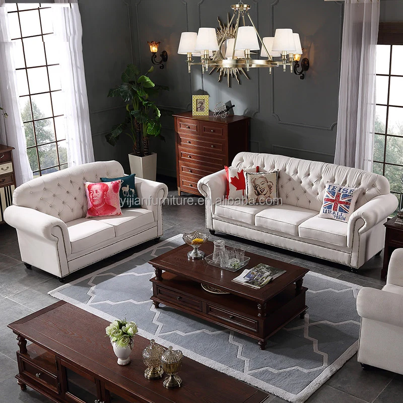 American Vintage Furniture Authentic Italian Leather Living Room Furniture Antique Furniture