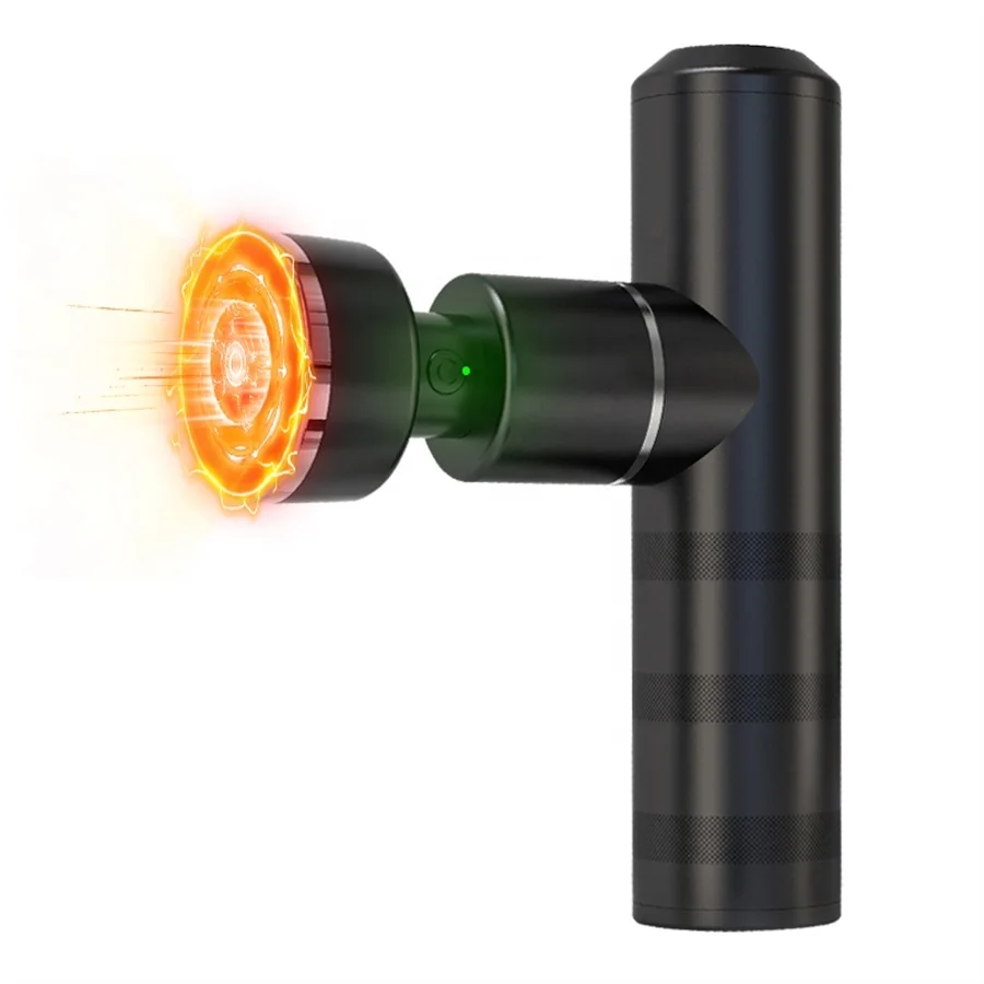 Source Manufacturer Wholesale Electric Impulse Massage Gun 5 Heads Heating Head Body Massager Gun With Case