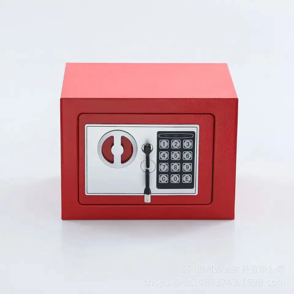 Hot selling safe with digital password lock, small electronic mini deposit key, office and household metal safe