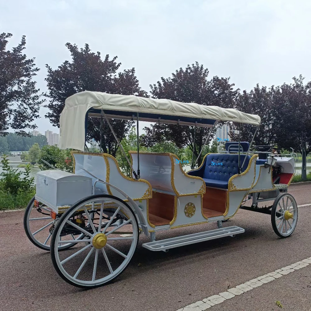 Discount price sightseeing horse cart elegant electric royal horse wagon victoria horse carriage on sale