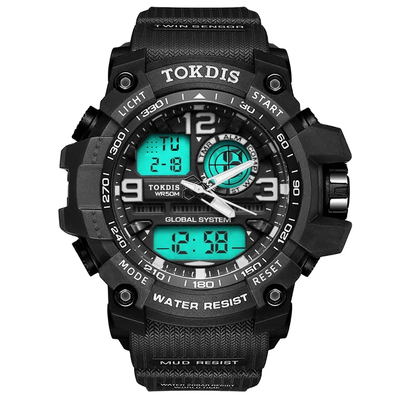 NEW TOKDIS G shock Mens 50M Waterproof Sport Watch Men Analog Digital LED Watches Dual Time Clock Relogio Masculino With box