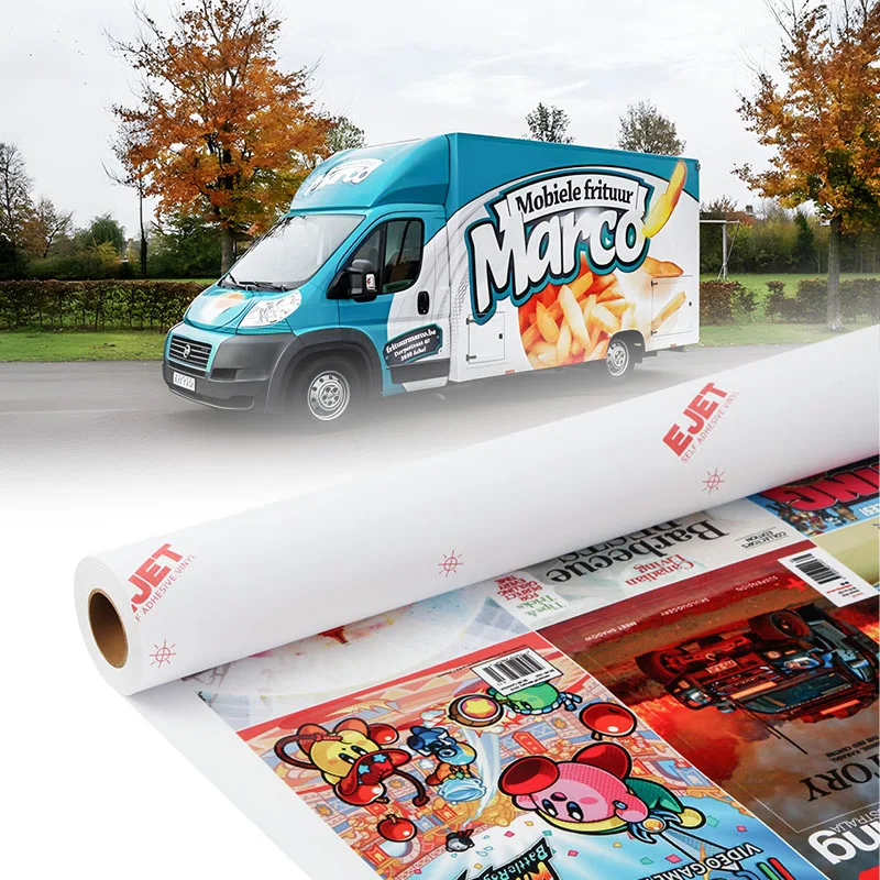 Глянцевый матовый виниловый белый ПВХ эко-растворимый самоклеящийся рулонный плакат для рекламы