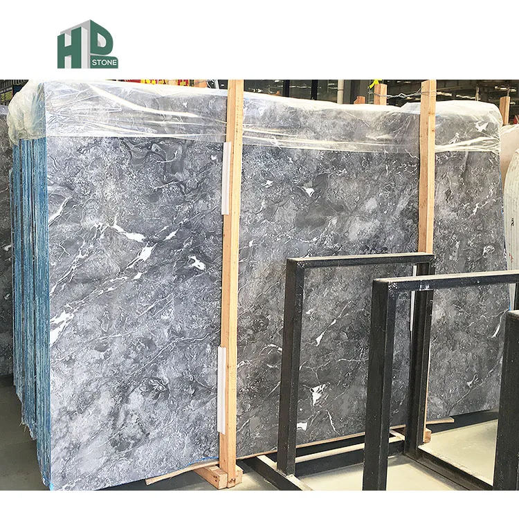 High quality romantic grey slabs marble floor tile large porcelain slab for elegant hotel and family custom decorations