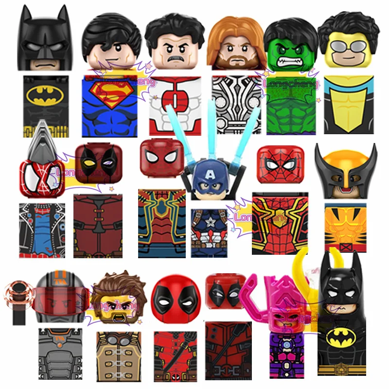 Kopf Popular Super Heres Bat Spider Iron Thor MK85 Onmi Man Invincible Mini Building Block Assembly Figs Plastic Toys TP1016