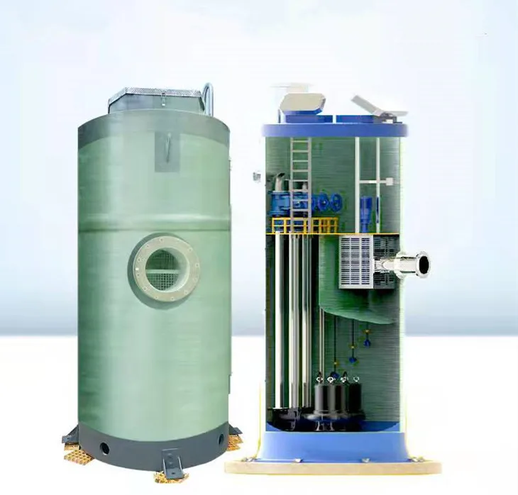 Prefabricated FRP integrated pumping station Rural municipal pipe network sewage and rainwater lifting pumping station
