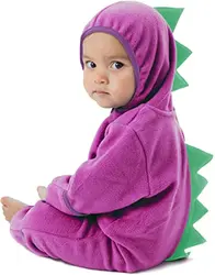 RTS 2021 Cute Animal dinosaur New Fleece Outerwear Toddler baby boy baby girl romper