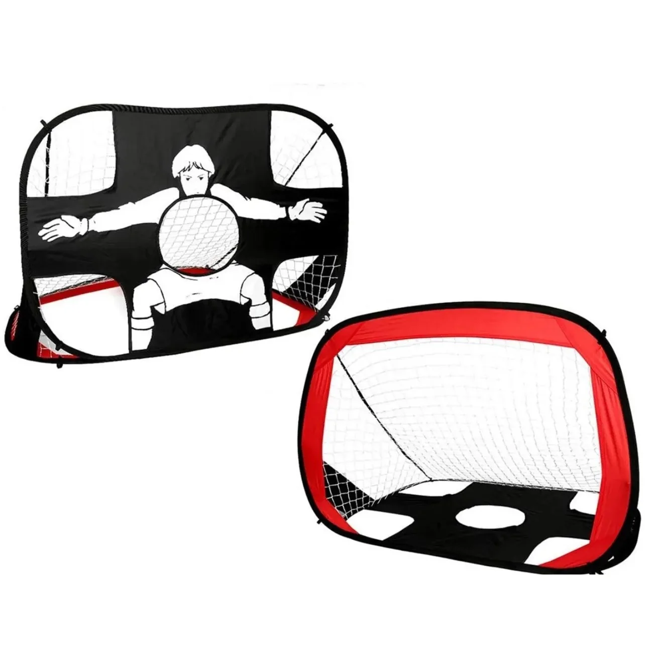 Portable Foldable Football Goal Soccer Net for Backyard outdoor Pop up 2 in 1 Kid Soccer Goal for Training and Practice